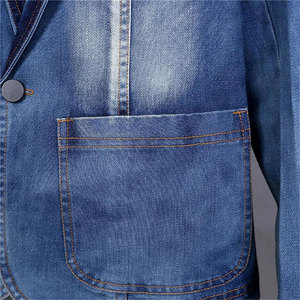 Chaqueta de mezclilla para hombre de color azul más cómoda con precio de calidad barato en precio al por mayor Chaqueta de mezclilla - Product Image 4