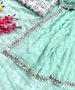 Sari en coton et soie Dhakai Jamdani avec un design moderne - Vêtement de fête luxueux lavable pour les occasions spéciales - Product Image 5