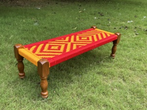 Handcrafted Wooden Cotton Rope Woven Khat Bed Handmade Furniture for Living Room Wooden Charpai Khat for Sitting - Set of 3 - Product Image 4