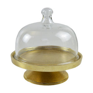 Dôme de gâteau à base ronde de style le plus populaire, couvercle de présentation en métal doré et en verre pour les mariages, les fêtes, la décoration intérieure, le plateau à outils pour gâteaux - Product Image 3