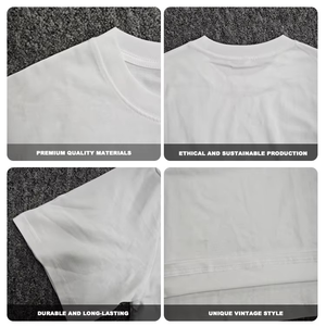 Unisex 250 Gsm Heavyweight T-Shirts 100% Algodón Personalizado Tallas grandes Cuello redondo Casual Camisetas en blanco para hombres y mujeres - Product Image 3