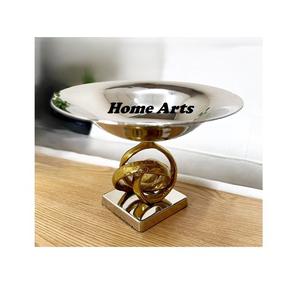 Tazón de frutas de acero inoxidable con soporte de acrílico Diseño clásico Tazón de dulces de tamaño personalizado con soporte a granel - Product Image 3