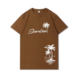 เสื้อยืดคอกลมผู้ชายสไตล์วินเทจ ผ้าสแปนเด็กซ์/โพลีเอสเตอร์ ถักทอ แขนสั้น สปอร์ต ดีไซน์เรียบง่าย พิมพ์ลายสตรีทสุดฮิตสำหรับฤดูร้อน - Product Image 1