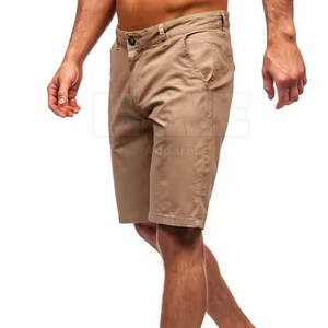 2025 último diseño pantalones cortos chinos para hombre estilo único patrón sólido Casual venta al por mayor 100% algodón cintura media ligero - Product Image 4