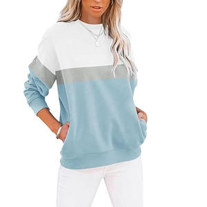 Sweat-shirts amples en molleton pour femmes, col rond, manches longues, 100 % coton, pour l'hiver - Product Image 1