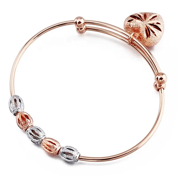 Gold plated beaded bracelet rose gold