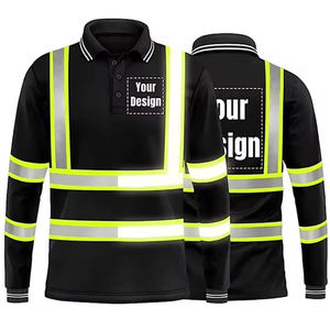 Camiseta Polo de algodón de seguridad reflectante de manga corta al por mayor de fábrica, camiseta de ropa de trabajo de seguridad de alta visibilidad - Product Image 3
