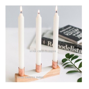 Metal With Wood Candle Stands in Varying Sizes Custom Candle Holder Has a 3 Pieces That Is Equipped with Wholesale Factory Price - Product Image 1