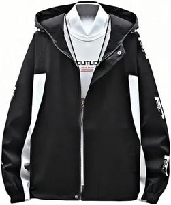 Veste en toile légère pour homme avec col montant élégant Coupe-vent polyvalent pour les voyages en plein air et la randonnée - Product Image 3