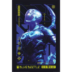 Affiche Blue Beetle de DC Comics, toile imprimée numériquement avec l'image de l'alien biotechnologique de Jaime Reyes, pour la décoration de la maison - Product Image 1