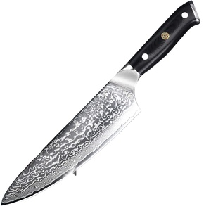 Venta al por mayor personalizado japonés Damasco acero súper hoja de acero inoxidable cuchillo de cocina mango cómodo calidad superior OEM ODM - Product Image 1