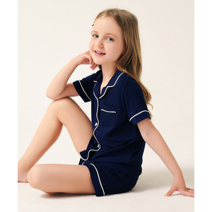 Conjuntos de Pijamas Clásicos de Bambú para Niñas Grandes, Ropa de Dormir de Verano Tejida, Cintura Elástica con Cordón, Estampado Personalizado, ODM, Sostenible - Product Image 3