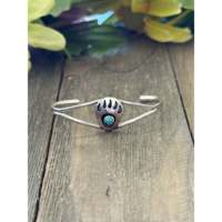Bracelet manchette en argent sterling 925 fait main style Navajo avec turquoise, certifié par un tiers, idéal pour anniversaire et fiançailles