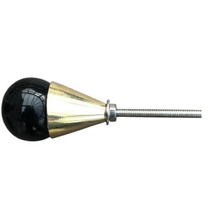 Poignée de tiroir de meuble en marbre noir et laiton, bouton de porte décoratif, couleur, forme et taille personnalisées, fabriqué en Inde - Product Image 5