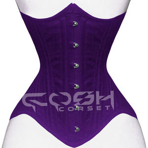 Corset gothique noir 100% coton avec fermeture à l'avant |   Corset en coton pour femmes - Product Image 5