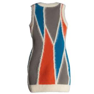 Chaleco de Punto sin Mangas para Mujer, Patrón Geométrico, Suave y Afelpado, Top de Invierno, Ropa Casual de Calle - Product Image 2