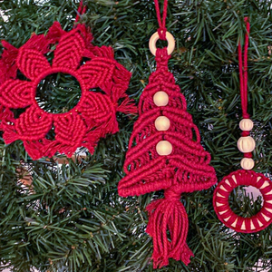 Ornement d'arbre de Noël en macramé fait à la main décor de Noël cadeau de remerciement en gros du Vietnam - Product Image 4