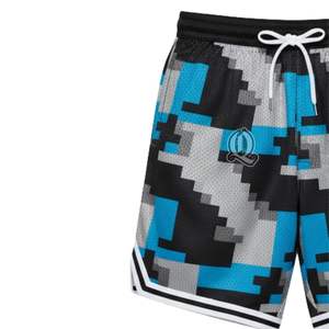 Custom Camo Digital Print Basketball <b>Shorts</b> Blue and <b>Black</b> Mesh Polyester Sportswear with Drawstring Waist for <b>Men</b> - Product Image 4