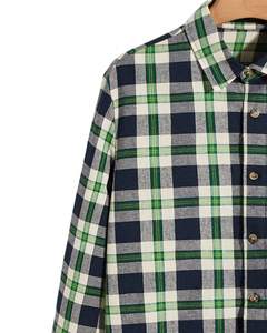 Chemise en flanelle à carreaux vert marine pour homme, personnalisée par le fabricant, boutonnée, à manches longues, décontractée, avec poche poitrine, douce et chaude - Product Image 3