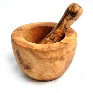 Mortier et pilon en bois de la meilleure qualité pour restaurant à domicile accessoires de cuisine outils d'herbes et d'épices broyeur de médicaments en granit masher - Product Image 1