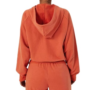 Custom Fashion Hooded Pullover Sweatshirts Autumn/Winter Fleece Waterproof Breathable Plus Size Washed Long Sleeve Women's - Product Image 3