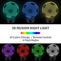 Lampe de Table de Football Forme Joueur de Football avec Plaque Acrylique 3D, Veilleuse LED USB d'Intérieur pour Décoration de Chevet de Chambre