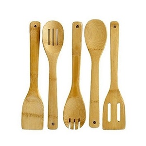 Juego de 5 cucharas de cocina de madera Juego de cucharas de cocina de hotel de restaurante de tamaño personalizado de primera calidad de la India - Product Image 1