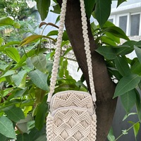 Sacs à bandoulière en corde pour femmes, petits sacs fourre-tout décontractés OEM/ODM, 65% coton, 35% polyester, faits à la main, crochet, macramé, tissés à la main