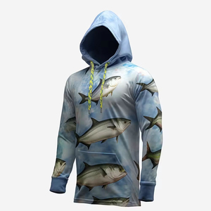Sweat à capuche de pêche unisexe à manches longues, personnalisable, imperméable, coupe-vent, respirant, anti-UV, séchage rapide, 100% sublimation - Product Image 1