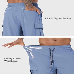 Pantalones cortos Cargo informales para hombre, pantalones cortos Cargo de secado rápido para verano, deportes al aire libre, transpirables, con bolsillos y cintura media, para hombre, de Dress Sports - Product Image 6