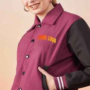 Women's Athletic <b>Short</b> Varsity <b>Jacket</b> with Breathable Cotton Lining Durable Exterior Sleek Contemporary Design - Product Image 5