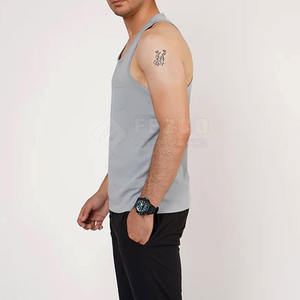 Nouveauté 2025 – Débardeur Homme en Polyester/Coton Personnalisable Couleur Unie Séchage Rapide Respirant Prix de Gros - Product Image 4