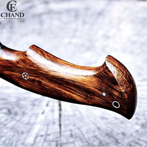 Cuchillos de Caza Profesionales de Damasco - Mango de Madera DIY Personalizable OEM, Herramientas Ecológicas de Alta Calidad para Camping al Aire Libre - Product Image 6