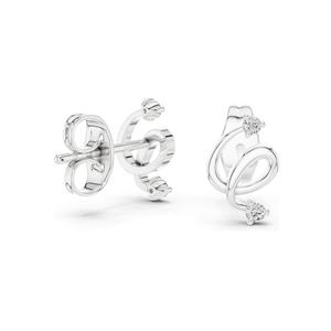 Elegant Lab-Created Diamond <b>Earrings</b> 0.072 CT VVS-VS EF Clarity 18KT, 14KT, 10KT Gold & 925 <b>Silver</b> Rose, Yellow, White - Product Image 5