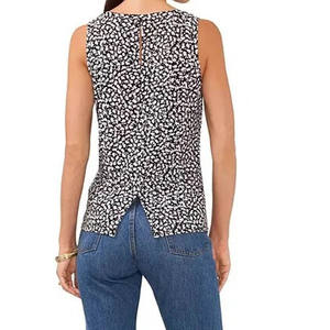 Camiseta sin mangas de verano con estampado floral para mujer, blusa holgada informal para el trabajo, vacaciones y uso diario - Product Image 4