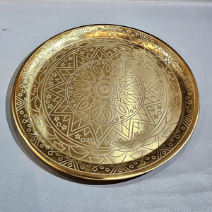 Mughal thiết kế sang trọng vàng thaali tấm đồ ăn Bộ đồ ăn hiện đại sang trọng sắt đặt bữa ăn tối tấm bởi Ấn Độ nhà sản xuất - Product Image 3
