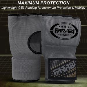 Guantes Interiores de Poliéster Farabi para Niños, Medios Dedos, Acolchados con Gel, Ecológicos, Color Personalizado, Correas de Gancho y Bucle, para MMA, Boxeo, Artes Marciales - Product Image 3