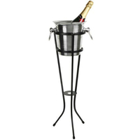 Seau à glace de luxe doré à double paroi, anti-fuite, sur pied, en métal, pour refroidisseur à vin, idéal pour bar, fête, maison