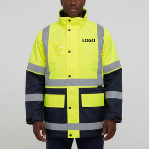 Chaqueta de Seguridad de Algodón Impermeable de Alta Visibilidad Reflectante ANSI Clase 1, Color Verde Fluorescente, Cálida para Exteriores, Precio Económico, Venta Directa de Fábrica - Product Image 5