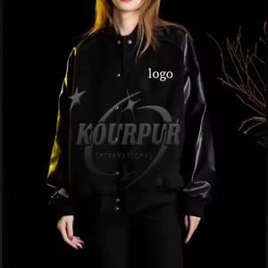 Varsity Baseball col montant veste 100% coton léger personnalisé vibrant toutes les couleurs Style Letterman avec Logo texte - Product Image 5