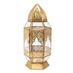 Lanterne à bougie marocaine en métal décorative fantaisie avec verre transparent pour la décoration de la maison et du jardin, lanternes suspendues et au sol - Product Image 5