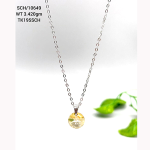 Vente en gros de chaîne de collier avec pendentif en cristal en argent sterling 925 de design moderne bijoux de luxe pour filles - Product Image 5