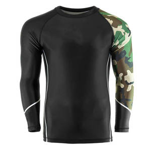 T-shirt de protection à manches courtes et de Compression pour hommes, top à demi-manche, épissure - Product Image 5