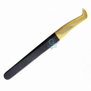 แหนบต่อขนตาปลายทองสีดำแหนบต่อขนตาสแตนเลส - Product Image 1