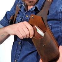 Sac à bandoulière double en cuir véritable fait main, prix bas OEM, toutes saisons, pour hommes/femmes, tendance