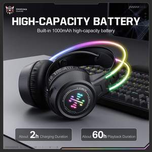 Auriculares Inalámbricos para Juegos <span class=keywords><strong>ONIKUMA</strong></span>, Venta al Por Mayor de Fábrica, Controlador de 50 mm, Sonido Estéreo, 3 Modos RGB, Auriculares para Gamers, para Distribuidores Globales - Product Image 5