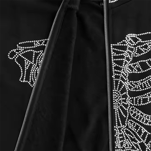 Chất Lượng Tốt Hoodies Cho Người Lớn Người Đàn Ông Của Đầy Đủ Zip up Đầy Đủ Tay Áo Xu Hướng Hoody Cho Bé Trai Với Tùy Chỉnh Xương In Thiết Kế - Product Image 3