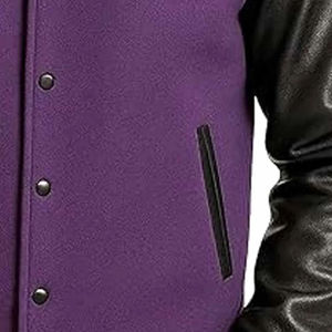 Top Trending Men <b>Purple</b> Color <b>Varsity</b> <b>Jacket</b> Long Sleeve Letterman <b>Jacket</b> with Front Logo New Fashion Wear Men Winter <b>Jacket</b> - Product Image 6
