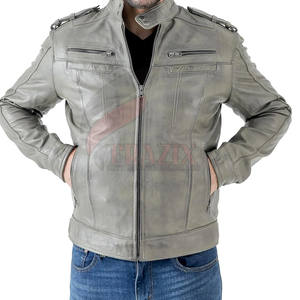 Chaqueta de cuero desgastada de alta calidad para hombre, chaqueta personalizada para hombre, chaqueta de invierno desgastada genuina 2025 - Product Image 2