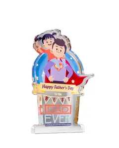 Gelukkige Vaderdag Schattige Vaders Geschenk Gemaakt Van Uv Gedrukt Acryl Voor De Tafel Zinvol Cadeau Voor Vader